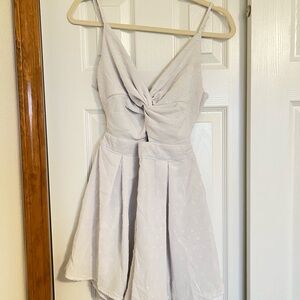 Elegant White Romper with Knot Detail